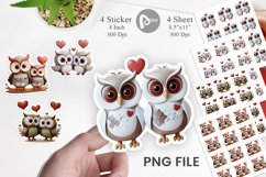Valentine Owl Sticker Product Image 1