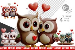 Valentine Owl Clipart Product Image 1
