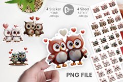 Valentine Owl Sticker Product Image 1