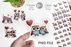Valentine Owl Sticker Product Image 1