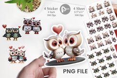 Valentine Owl Sticker Product Image 1
