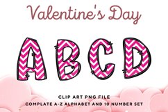 Valentine&#039;s Day Doodle Alphabet Heart Letters Hand Draw_B61 Product Image 1