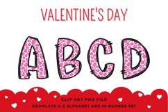 Valentine&#039;s Day Doodle Alphabet Heart Letters Hand Draw_B73 Product Image 1