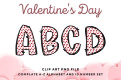 Valentine&#039;s Day Doodle Alphabet Heart Letters Hand Draw_B63 Product Image 1
