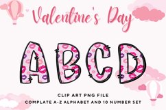 Valentine&#039;s Day Doodle Alphabet Heart Letters Hand Draw_B78 Product Image 1