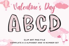 Valentine&#039;s Day Doodle Alphabet Heart Letters Hand Draw_B52 Product Image 1