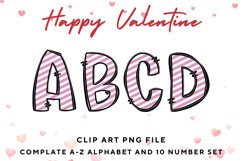 Valentine&#039;s Day Doodle Alphabet Heart Letters Hand Draw_B55 Product Image 1