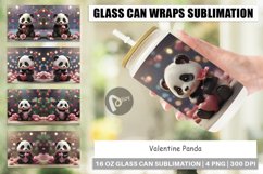 Glass Can Wraps Valentine Panda Product Image 1