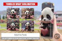 Tumbler Sublimation Wrap Valentine Panda Product Image 1