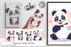 Digital Paper Valentine Panda Cartoon Product Image 1