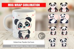 Mug Wrap Design Valentine Panda Cartoon Product Image 1