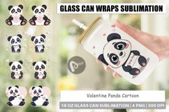 Glass Can Wraps Valentine Panda Cartoon Product Image 1