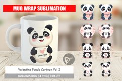 Mug Wrap Design Valentine Panda Cartoon Product Image 1