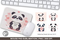 Mouse Pad Valentine Panda Cartoon Product Image 1