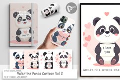 Digital Paper Valentine Panda Cartoon Product Image 1