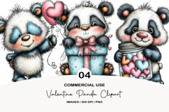 Valentine Panda Clipart Product Image 1
