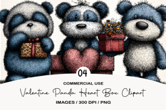 Valentine Panda Heart Box Clipart Product Image 1