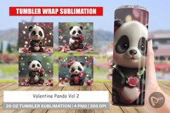 Tumbler Sublimation Wrap Valentine Panda Product Image 1
