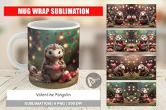 Mug sublimation design Valentine Pangolin Product Image 1