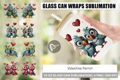 Glass Can Wraps Valentine Parrot Product Image 1