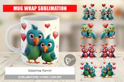 Mug Wrap Design Valentine Parrot Product Image 1