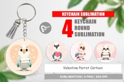 Keychain Valentine Parrot Cartoon Product Image 1