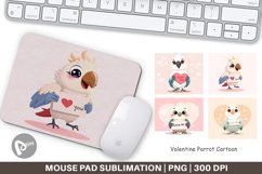 Mouse Pad Valentine Parrot Cartoon Product Image 1