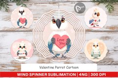 Wind Spinner Valentine Parrot Cartoon Product Image 1