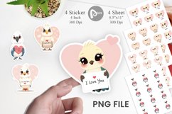 Valentine Parrot Cartoon Sticker Product Image 1