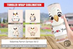 Tumbler Wrap Valentine Parrot Cartoon Product Image 1