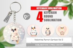 Keychain Valentine Parrot Cartoon Product Image 1