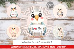 Wind Spinner Valentine Parrot Cartoon Product Image 1