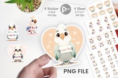 Valentine Parrot Cartoon Sticker Product Image 1