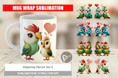 Mug Wrap Design Valentine Parrot Product Image 1