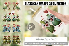 Glass Can Wraps Valentine Parrot Product Image 1