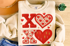 XoXo Patchwork PNG, Valentine's Day PNG, Love PNG, Cupid PNG Product Image 3