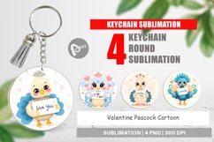 Keychain Valentine Peacock Cartoon Product Image 1