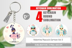 Keychain Valentine Peacock Cartoon Product Image 1