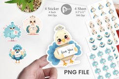 Valentine Peacock Cartoon Sticker Product Image 1