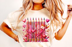 Pencils Valentines Day PNG, Teacher Valentines PNG, Xoxo Png Product Image 1