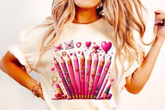 Pencils Valentines Day PNG, Teacher Valentines PNG, Xoxo Png Product Image 2