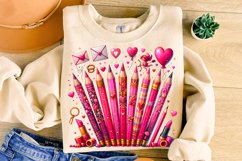 Pencils Valentines Day PNG, Teacher Valentines PNG, Xoxo Png Product Image 3