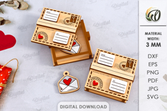 Valentine Pendants With Boxes Bundle Lasercut. Valentine SVG Product Image 10
