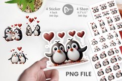 Valentine Penguin Sticker Product Image 1
