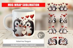 Mug Wrap Design Valentine Penguin Product Image 1