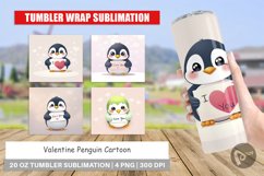 Tumbler Wrap Valentine Penguin Cartoon Product Image 1