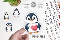 Valentine Penguin Cartoon Sticker Product Image 1
