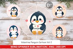 Wind Spinner Valentine Penguin Cartoon Product Image 1