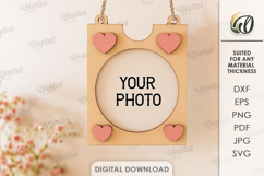 Valentine&#039;s Day Photo Frames Bundle Laser Cut. Valentine SVG Product Image 2
