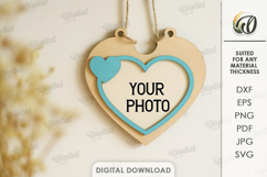 Valentine&#039;s Day Photo Frame Laser Cut. Wall Photo Frame SVG Product Image 1